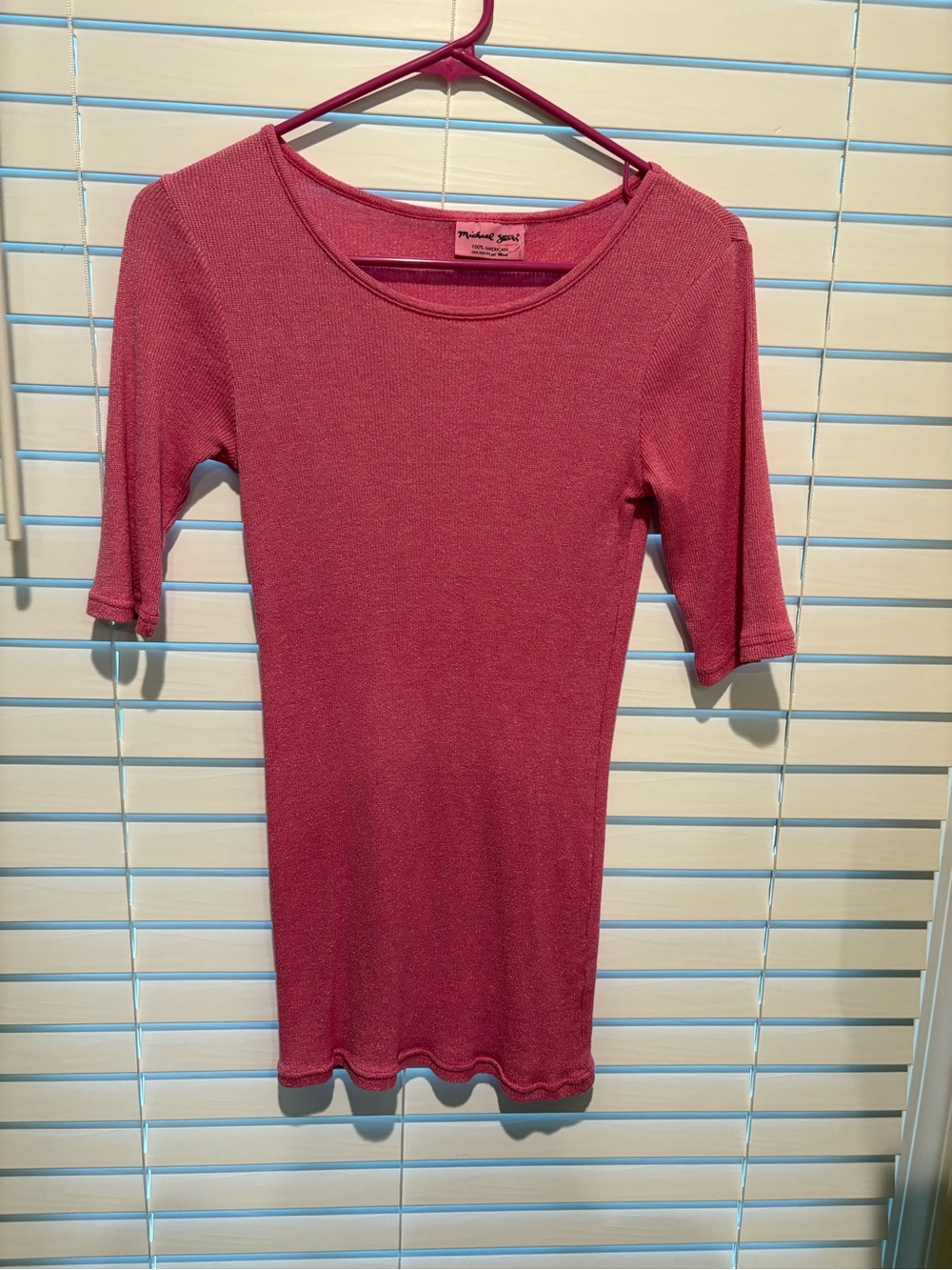Michael Stars Ribbed Scoop Top in Raspberry